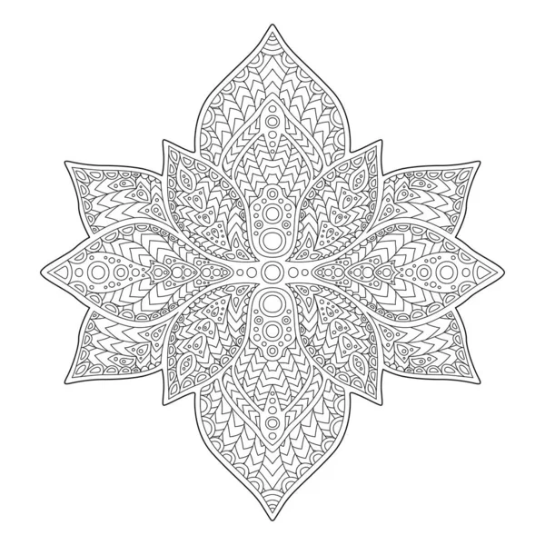 Arte zen para colorear libro con patrón floral — Vector de stock