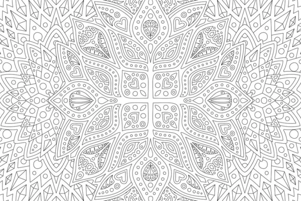 Coloring book page with abstract linear pattern — Stock Vector