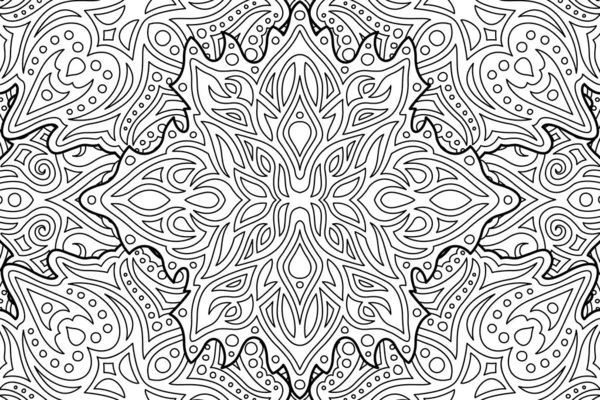 Coloring book page with black and white pattern — Stock Vector