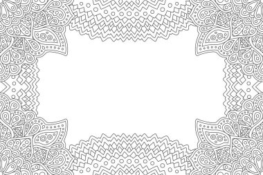 Kopya alanı ile boyama kitabı sayfası için çerçeve