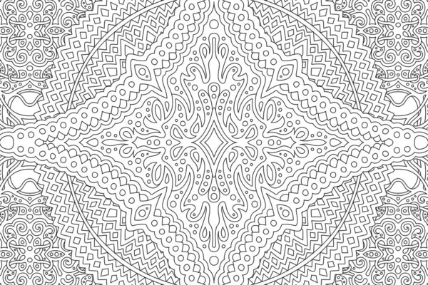 Coloring book page with detailed abstract pattern — Stock Vector
