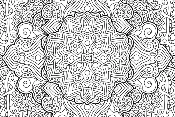 Coloriage livre avec motif linéaire abstrait — Image vectorielle