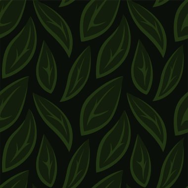 Stilize yaprakları ile yeşil dikişsiz çiçek deseni