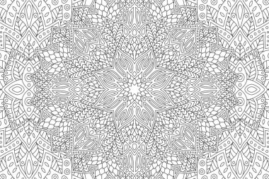 Doğrusal çiçek deseni ile boyama kitabı sayfası