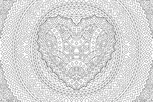 Coloring book page with decorative heart shape — Stock Vector