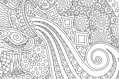 Boyama kitabı sayfası soyut doğrusal desenli