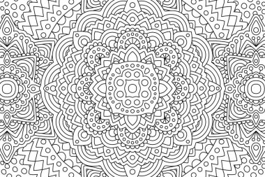 Doğrusal desenli yetişkin boyama kitabı sayfası