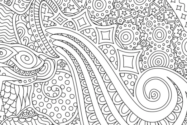 Coloring book page with abstract linear pattern — Stock Vector