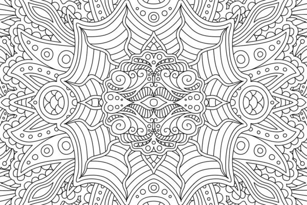 Coloriage page de livre avec beau motif linéaire — Image vectorielle