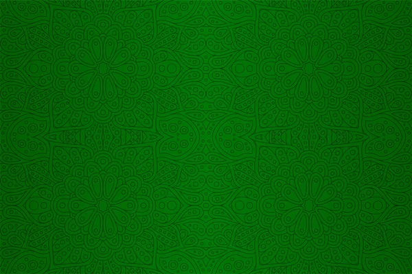 Art avec motif linéaire abstrait vert sans couture — Image vectorielle