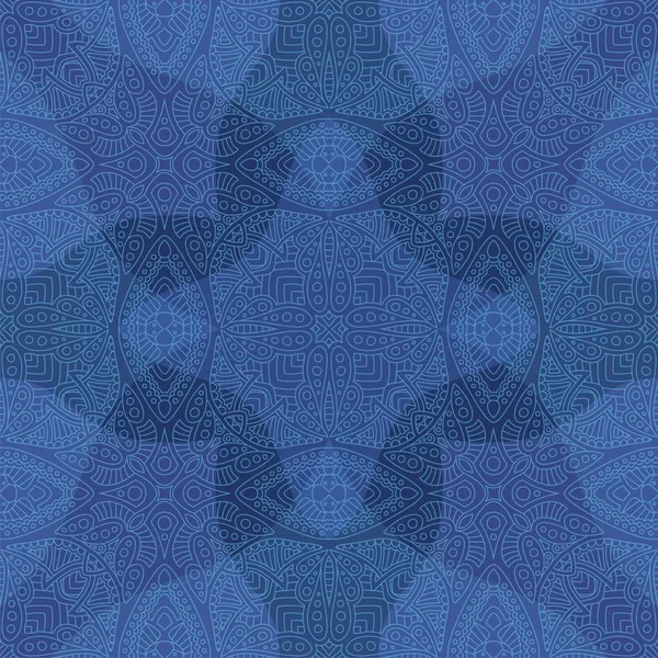Arte azul con patrón abstracto lineal sin costuras — Vector de stock