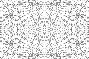 Boyama kitabı sayfası için soyut doğrusal desen