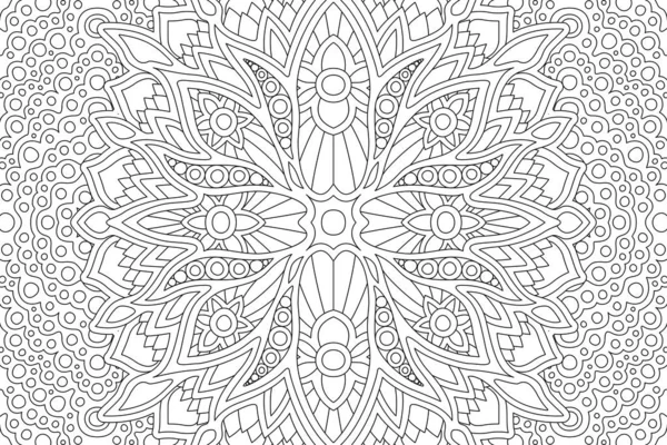 Coloring book page with abstract linear pattern — Stock Vector