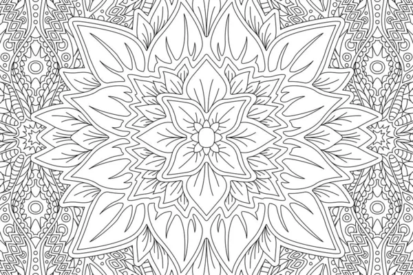 Coloriage livre avec motif floral abstrait — Image vectorielle