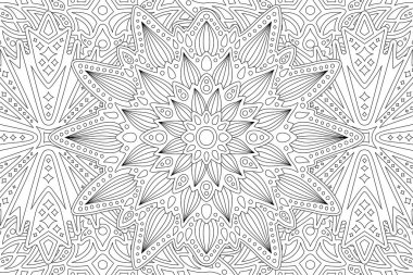 Doğrusal desenli soyut boyama kitabı sayfası