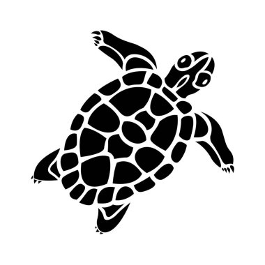 Siyah kaplumbağa silueti ile egzotik kabile sanatı