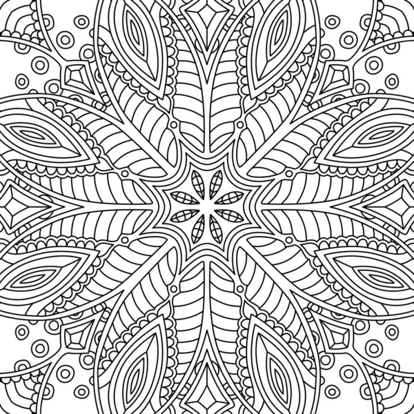 Seamless linear abstract pattern for coloring book — Stock Vector