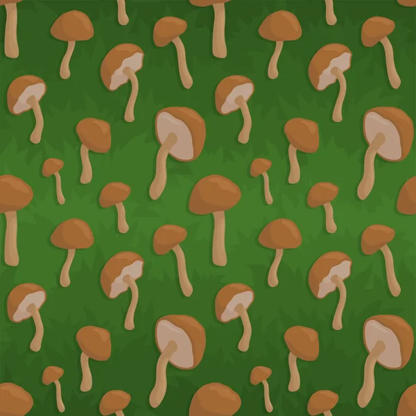 Bel art avec divers champignons brun dessin animé — Image vectorielle