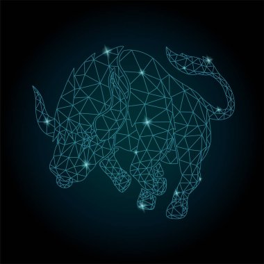 Stilize parlak toros ile Yıldızlı düşük poli sanat