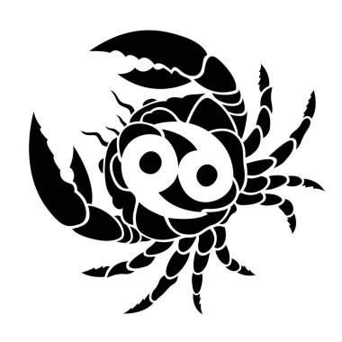 Kanser ve burç ile siyah dövme sanatı