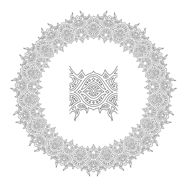 Motif rond noir et blanc avec pinceau — Image vectorielle