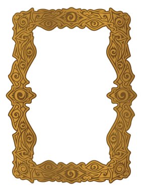 Beyaz arka planda altın kenarlıklı sanat