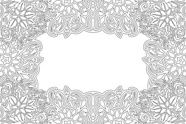 Çiçek desenli boyama kitabı için kenarlık