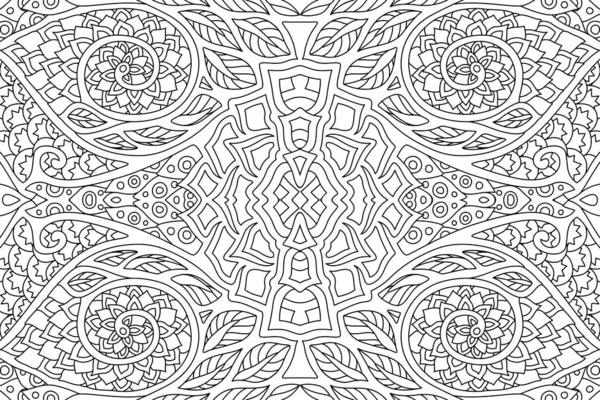 Linear art for coloring book with abstract pattern — Stock Vector