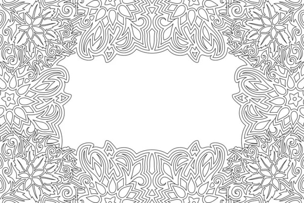 Border for coloring book with floral pattern — Stock Vector