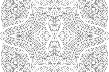 Doğrusal soyut desenli boyama kitabı sayfası