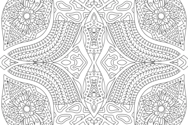 Página del libro para colorear con patrón abstracto lineal — Vector de stock