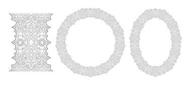 Elips desenli boyama kitabı için satır sanatı