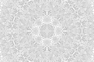Dikdörtgen doğrusal çiçek desenli dekoratif yapraklı yetişkin boyama kitabı için güzel siyah beyaz çizimler