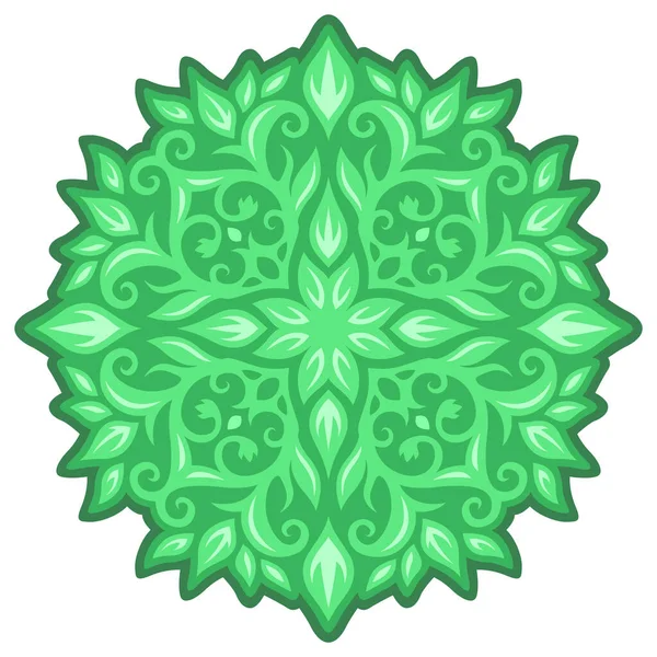 Krásná Ilustrace Vinobraní Zelené Květinové Vzory Izolované Bílém Pozadí — Stockový vektor