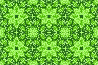 Çiçeksel, dikeni olmayan kiremit desenli güzel yeşil ağ arkaplanı