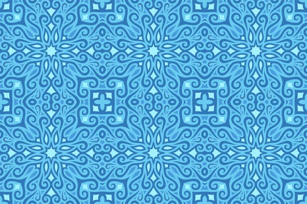 Hermoso Fondo Tela Helada Vintage Con Patrón Azul Abstracto Sin — Vector de stock