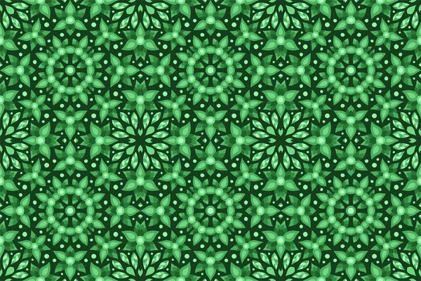 Beautiful Green Web Background Floral Seamless Pattern Stylized Leaves — Stock Vector