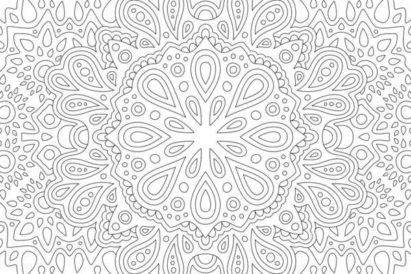 Hermosa Ilustración Blanco Negro Para Colorear Libro Con Rectángulo Abstracto — Vector de stock