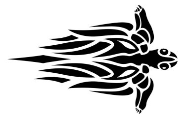 Beyaz arka planda hızlı kaplumbağa resmi olan güzel siyah kabile dövmesi.