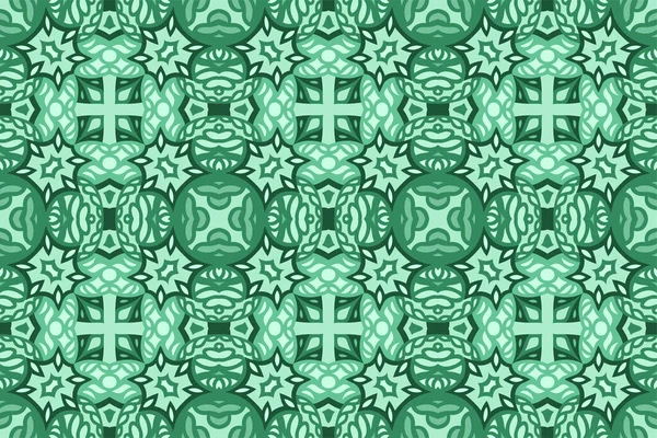 Όμορφο Πράσινο Φόντο Web Φυλετική Αφηρημένη Απρόσκοπτη Μοτίβο Πλακιδίων — Διανυσματικό Αρχείο