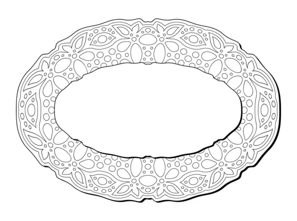 Schöne Monochrome Illustration Zum Ausmalen Von Buchseiten Mit Isolierten Auf — Stockvektor