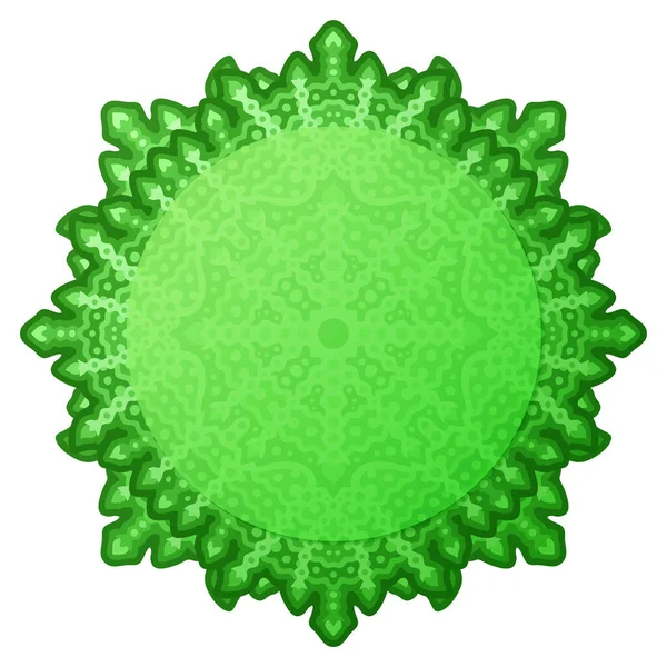 Krásná Ilustrace Zeleným Organickým Vzorem Kulaté Kopírovací Prostor Izolované Bílém — Stockový vektor
