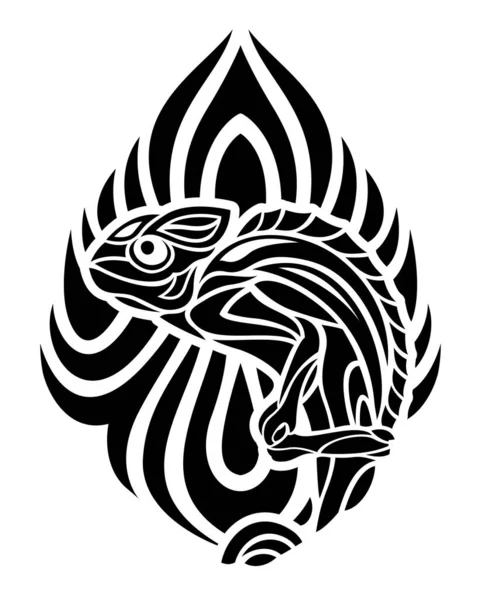 Schöne Isolierte Auf Dem Weißen Hintergrund Tribal Tattoo Illustration Mit — Stockvektor