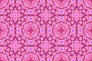Soyut doğu dikişsiz fayans desenli güzel pembe ağ arkaplanı