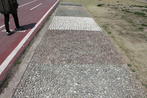 Eine Straße Die Mit Kleinen Steinen Bedeckt Ist — Stockfoto