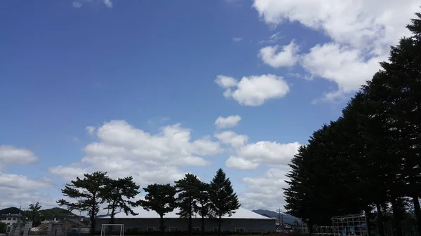 Una Nube Blanca Flotando Cielo Azul — Foto de Stock