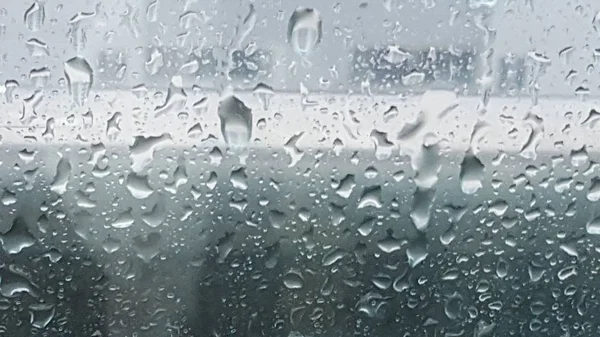 Σταγόνες Βροχής Στα Παράθυρα Μια Βροχερή Ημέρα — Φωτογραφία Αρχείου