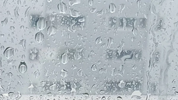 Краплі Дощу Вікнах Дощовий День Стокове Фото