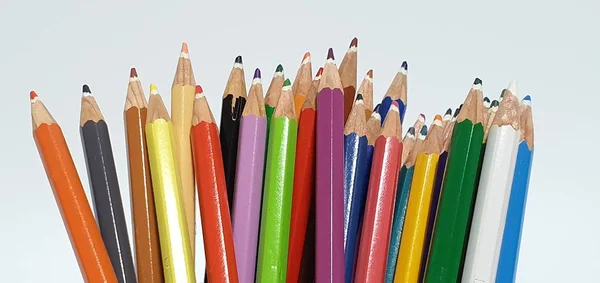 Une Collection Crayons Couleur Différentes Couleurs — Photo