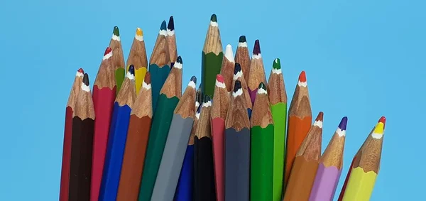 Kolekcja Kolorowych Ołówków Różnych Kolorach — Zdjęcie stockowe